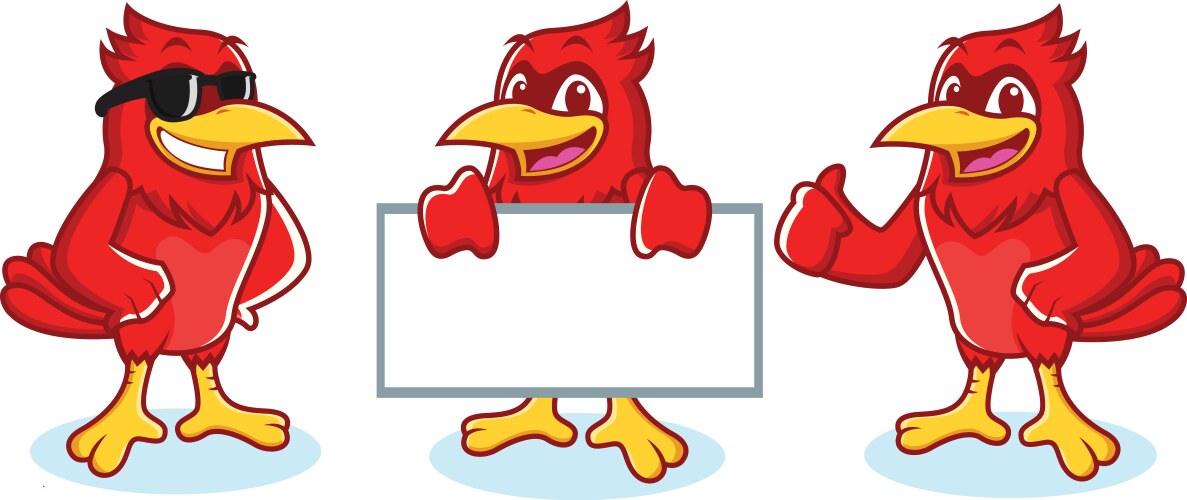 Cardinal mascot happy vector image