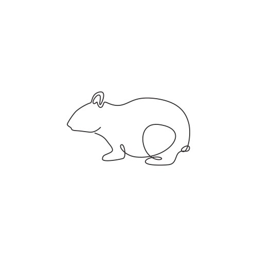 Single continuous line drawing funny fat vector image