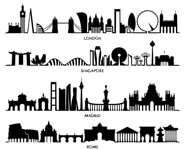 city silhouette design london vector image