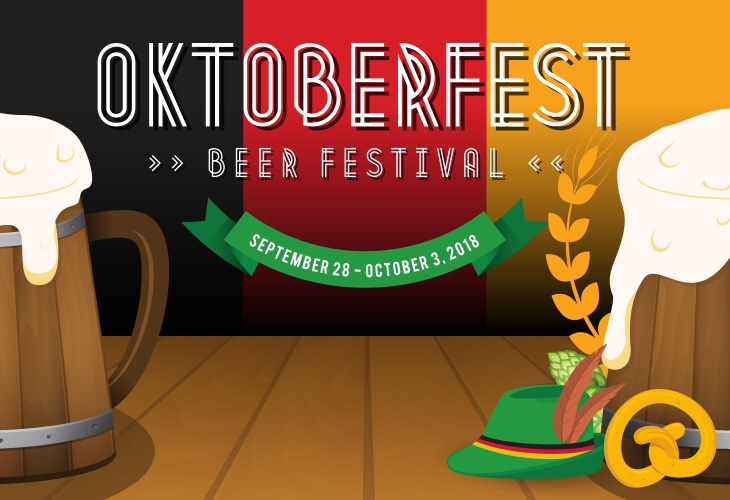 oktoberfest beer festival background vector image