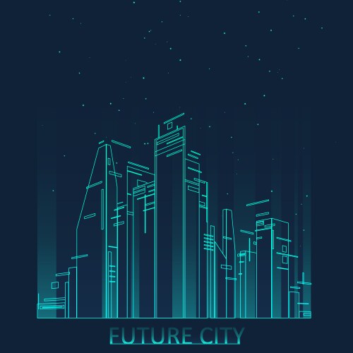 Future city skyline vector image