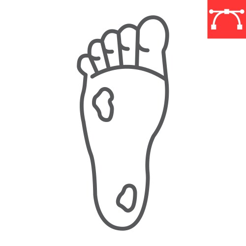 Diabetic foot line icon vector image