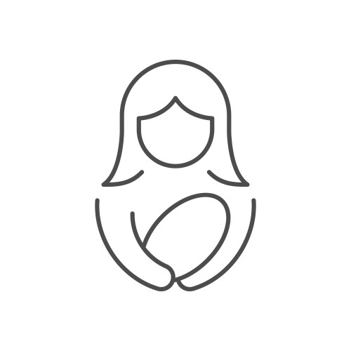 Woman with newborn line icon vector image