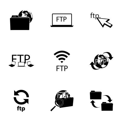 ftp icons set vector image