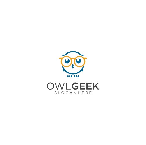 owl logo icon education design geek vector image