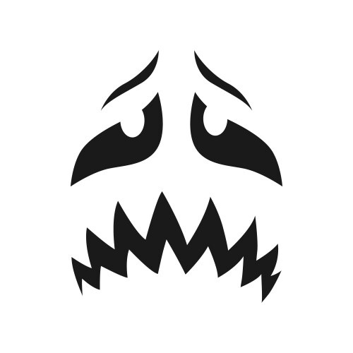 Scary face icon sad or evil unhappy emoji vector image