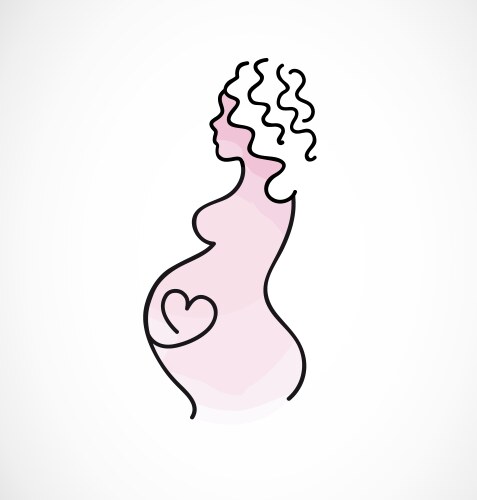 Abstract pregnant woman silhouette vector image