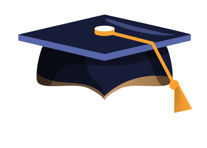 Academic graduation cap with tassel isolated vector image