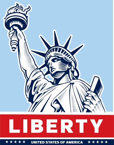 Liberty statue usa symbol nyc vector image