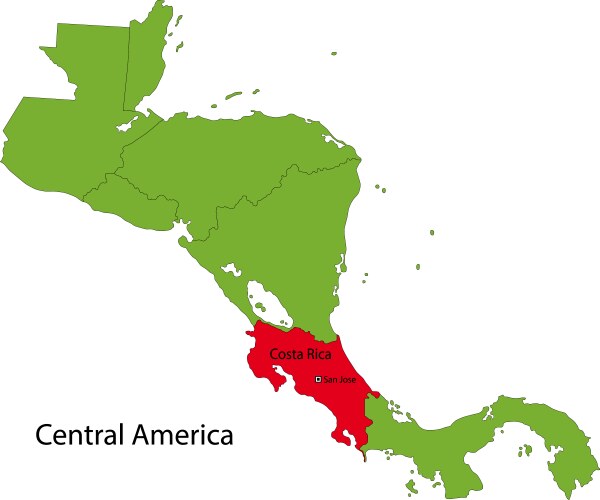 Costa rica map vector image