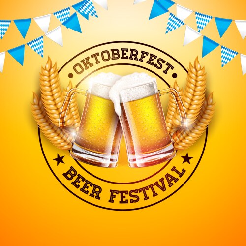 Oktoberfest beer festival banner vector image