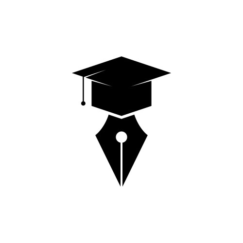 Graduation cap and pen icon graphic design vector image