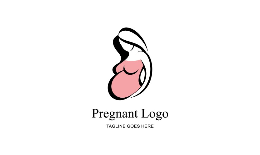 pregnant woman logo design vector image