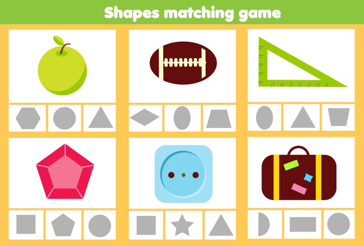 Matching children educational game match objects vector image