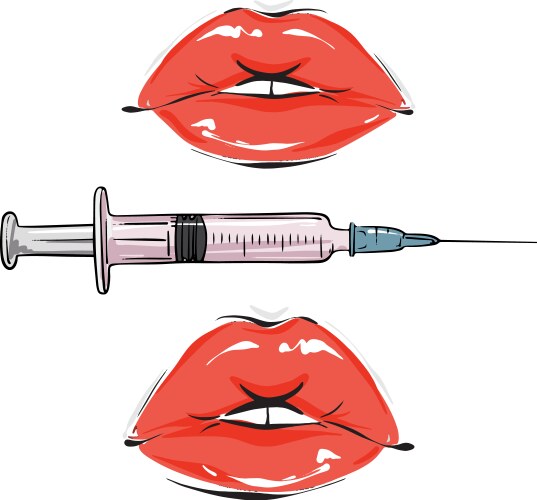 lip filler procedure beauty injection glamour vector image