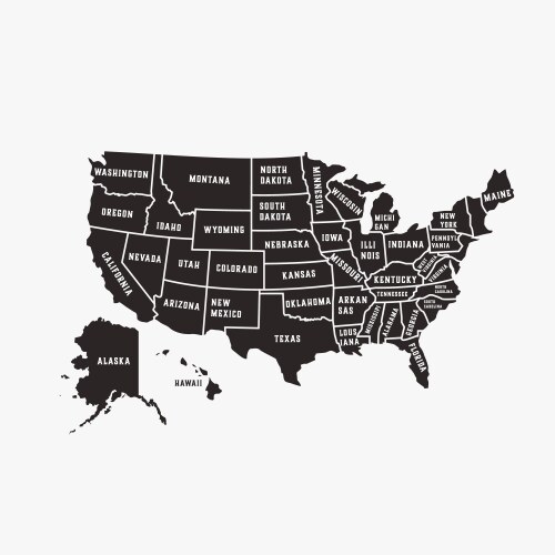 graphic map of united states america vector image