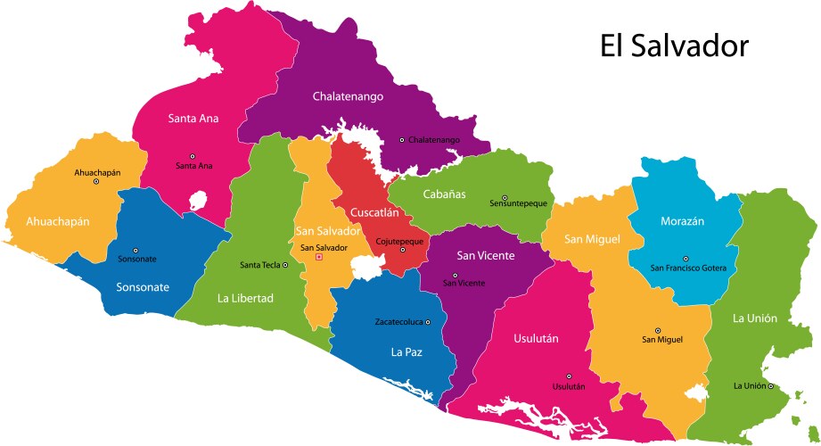 El salvador map vector image