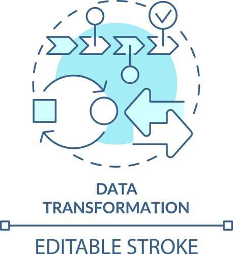 Data transformation turquoise concept icon vector image