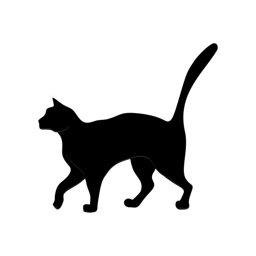 Cat is black and graceful vector image