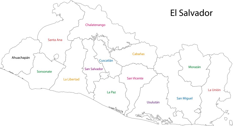 Outline el salvador map vector image