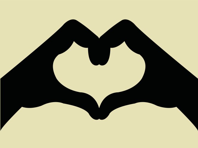 Heart shape hand gesture vector image