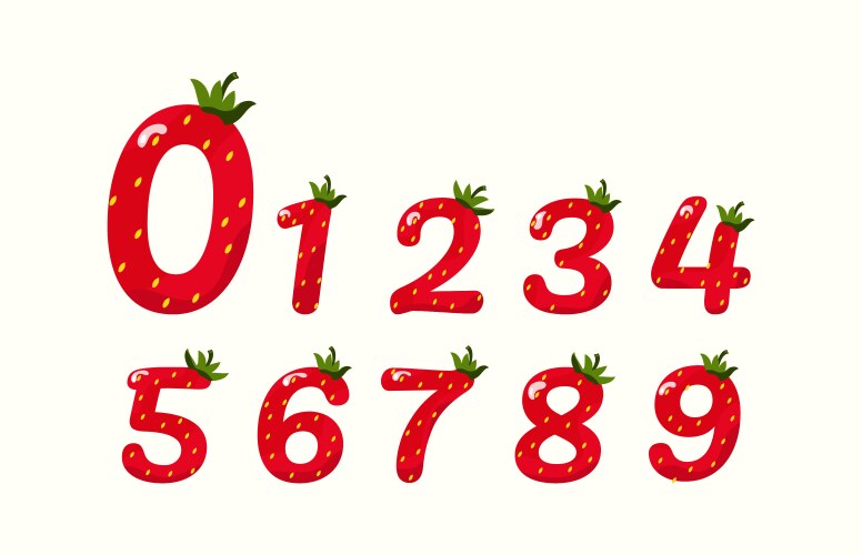 Strawberry numeral vector image