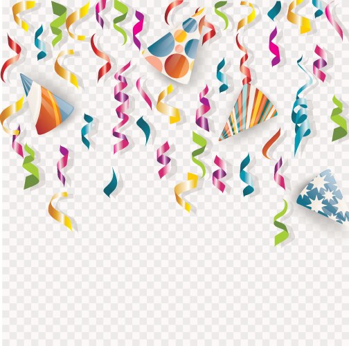 Festive background with serpentine and paper vector image