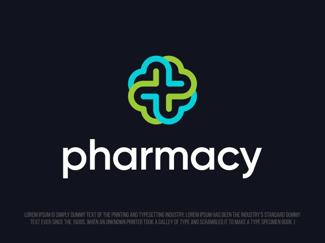 modern professional logo cross in pharmacy vector image