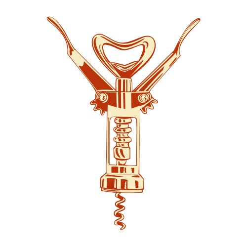 Corkscrew logo design template winemaking vector image