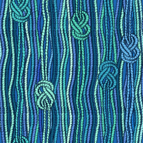 Seamless pattern of ropes with marine knots vector image