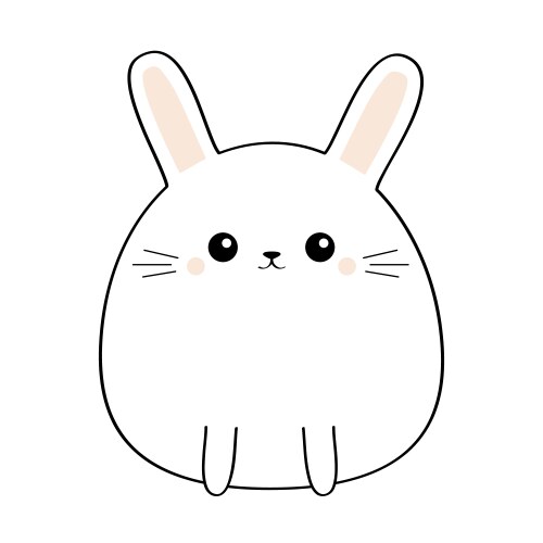 Bunny rabbit cute kawaii cartoon characterfunny vector image