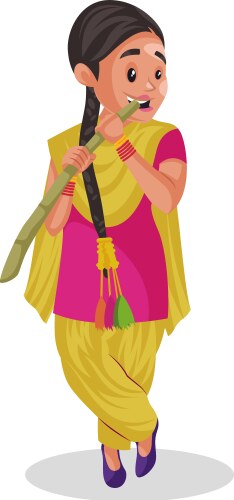 Indian punjabi woman cartoon vector image