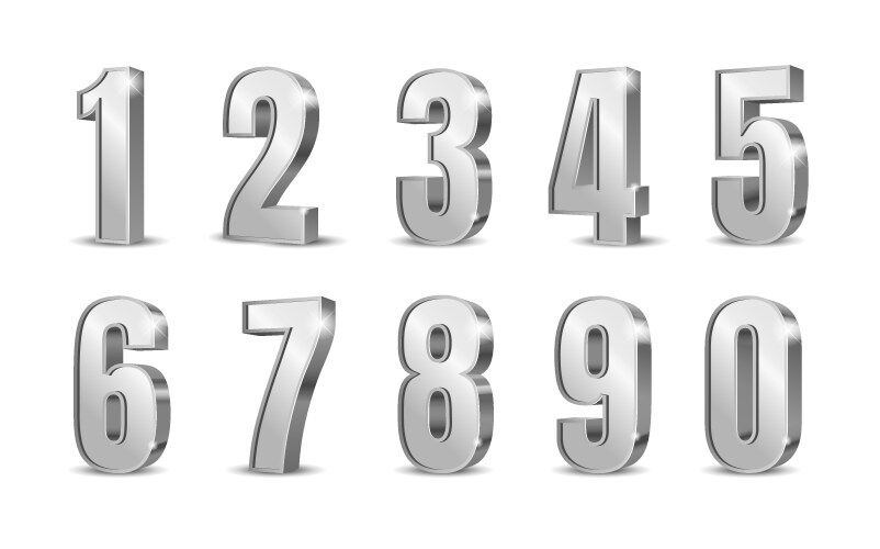 Gold 3d numbers vector image