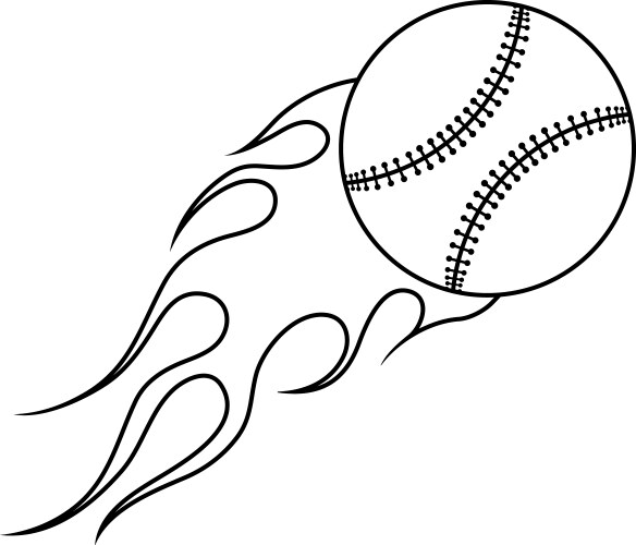 Baseball fire ball icon vector image