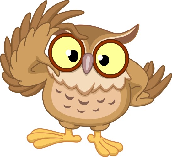 owl with glasses vector image