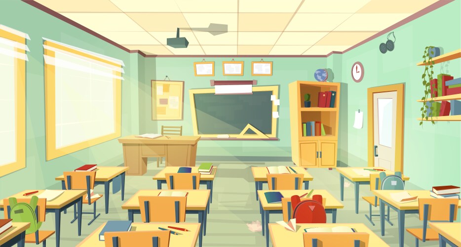 School classroom interior university vector image