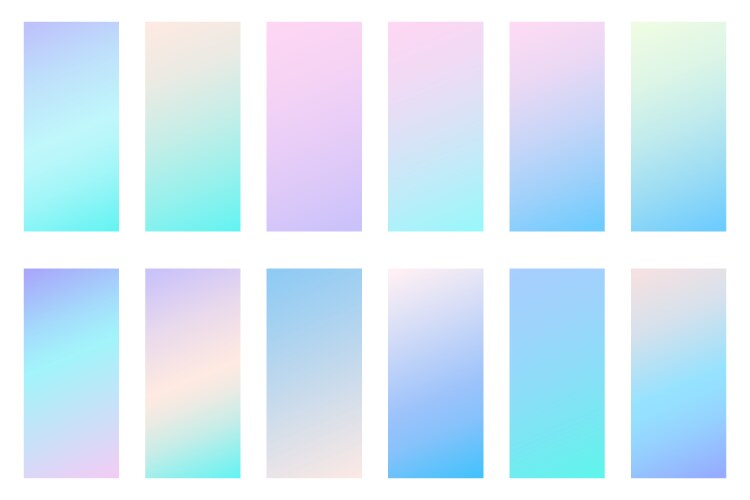 Pastel gradient backgrounds winter light blue vector image