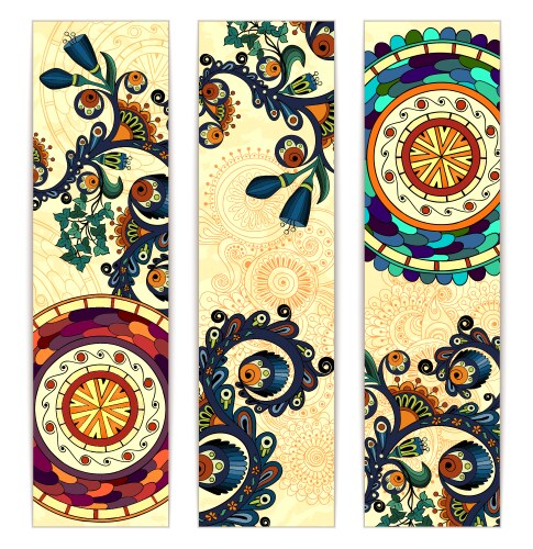 Paisley ethnic batik backgrounds vector image