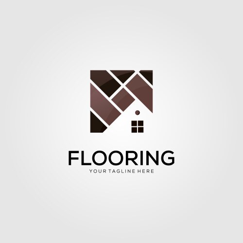 Minimalist home flooring logo template vector image