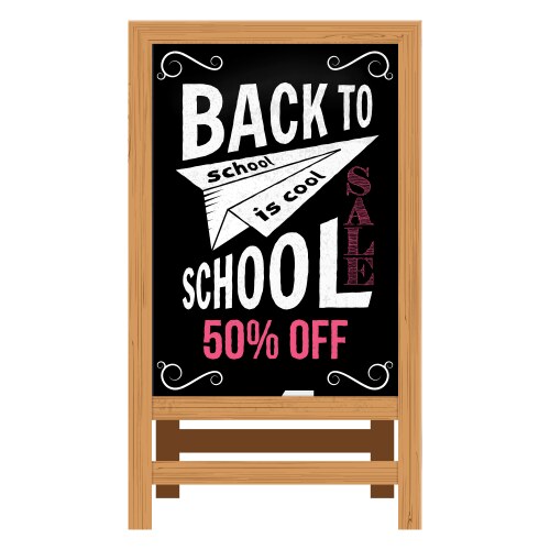 Back to school design wooden announcement board vector image