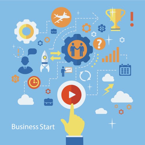 Business start infographics template scheme vector image