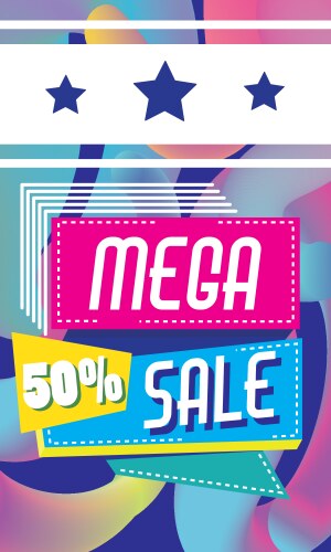 Mega sale discounts promotion template vector image