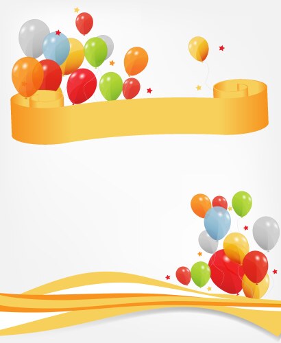 Colored balloons header and footer vector image