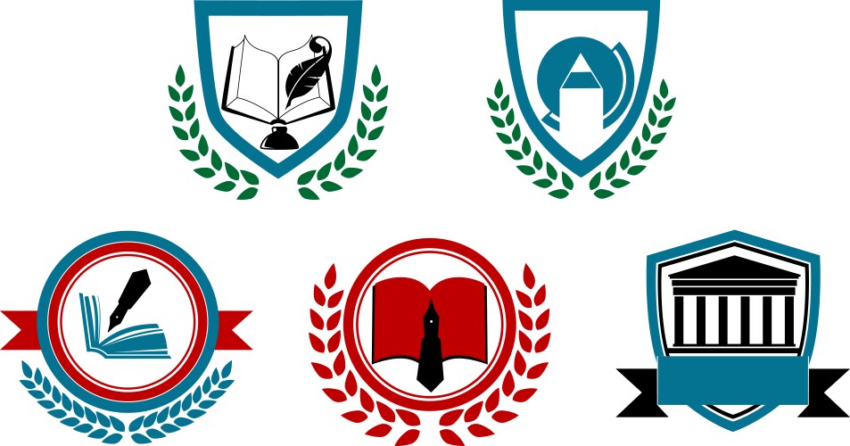 set of abstract university or college symbols vector image