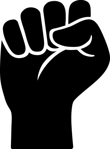 Raised fist - courage strength or power icon vector image