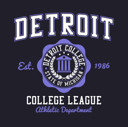 Detroit michigan t-shirt design vector image