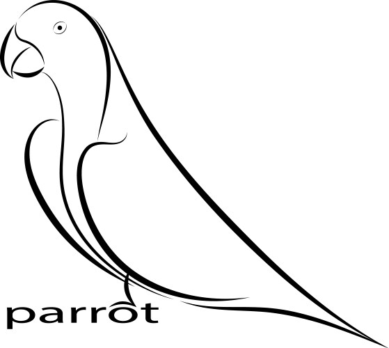 Parrot line drawing vector image