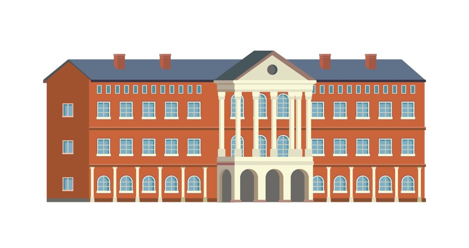 Campus university building college institution vector image