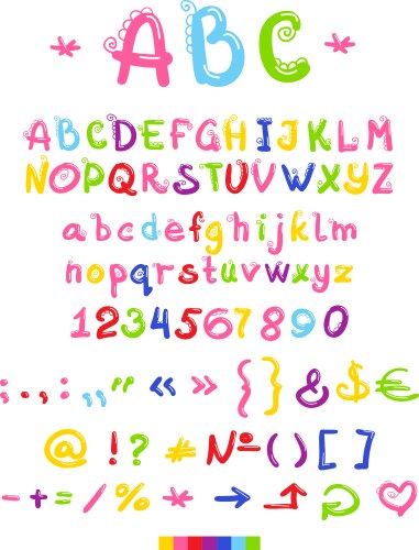 Font letters and numbers vector image