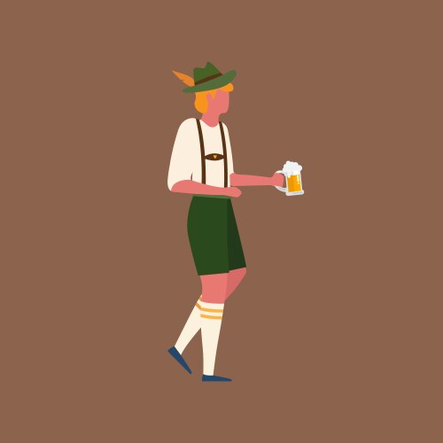 man wearing traditional oktoberfest clothes vector image